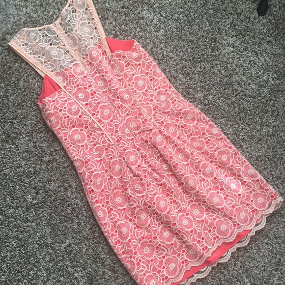 Beautifully Detailed flower overlay dress - Picture 2 of 7